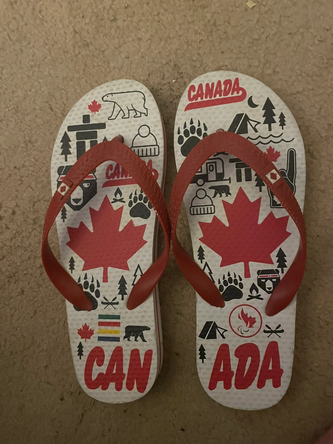 Canada Themed Flip Flops