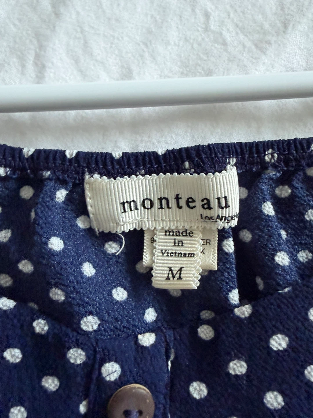 Monteau navy polka dot button-front midi dress - photo 4