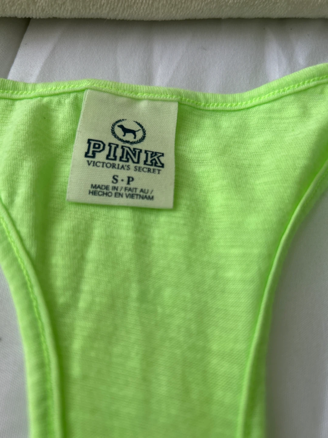 Pink Victoria's Secret Racerback Tank Top - Neon Green - S/P - photo 2