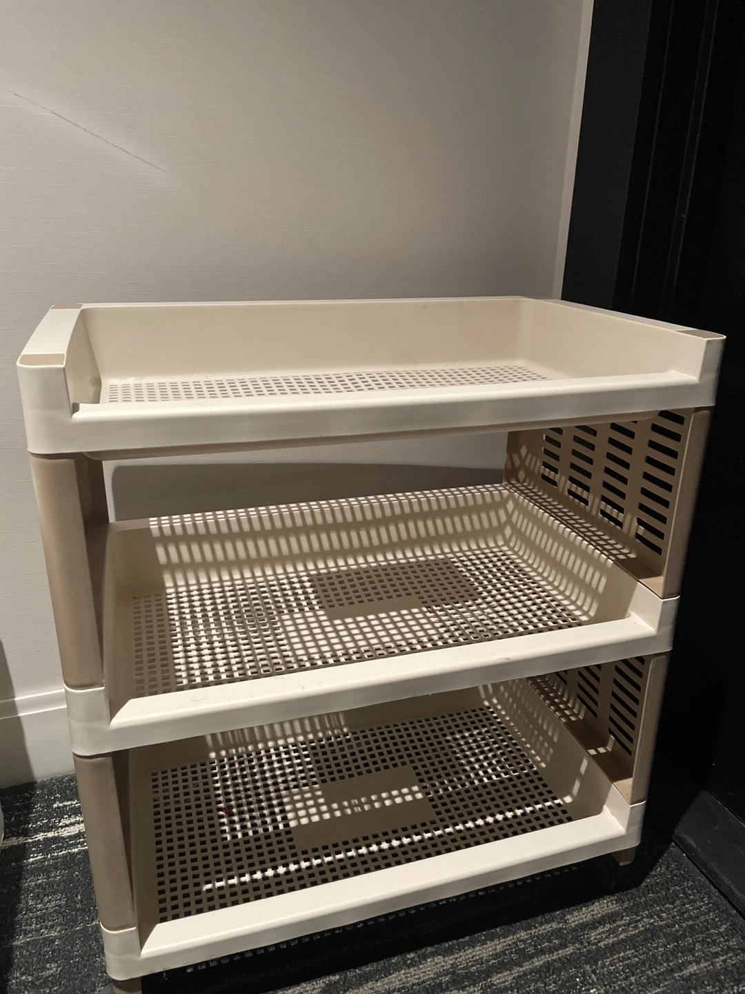 55cm height 3-Tier Plastic Rolling Storage Cart - photo 2