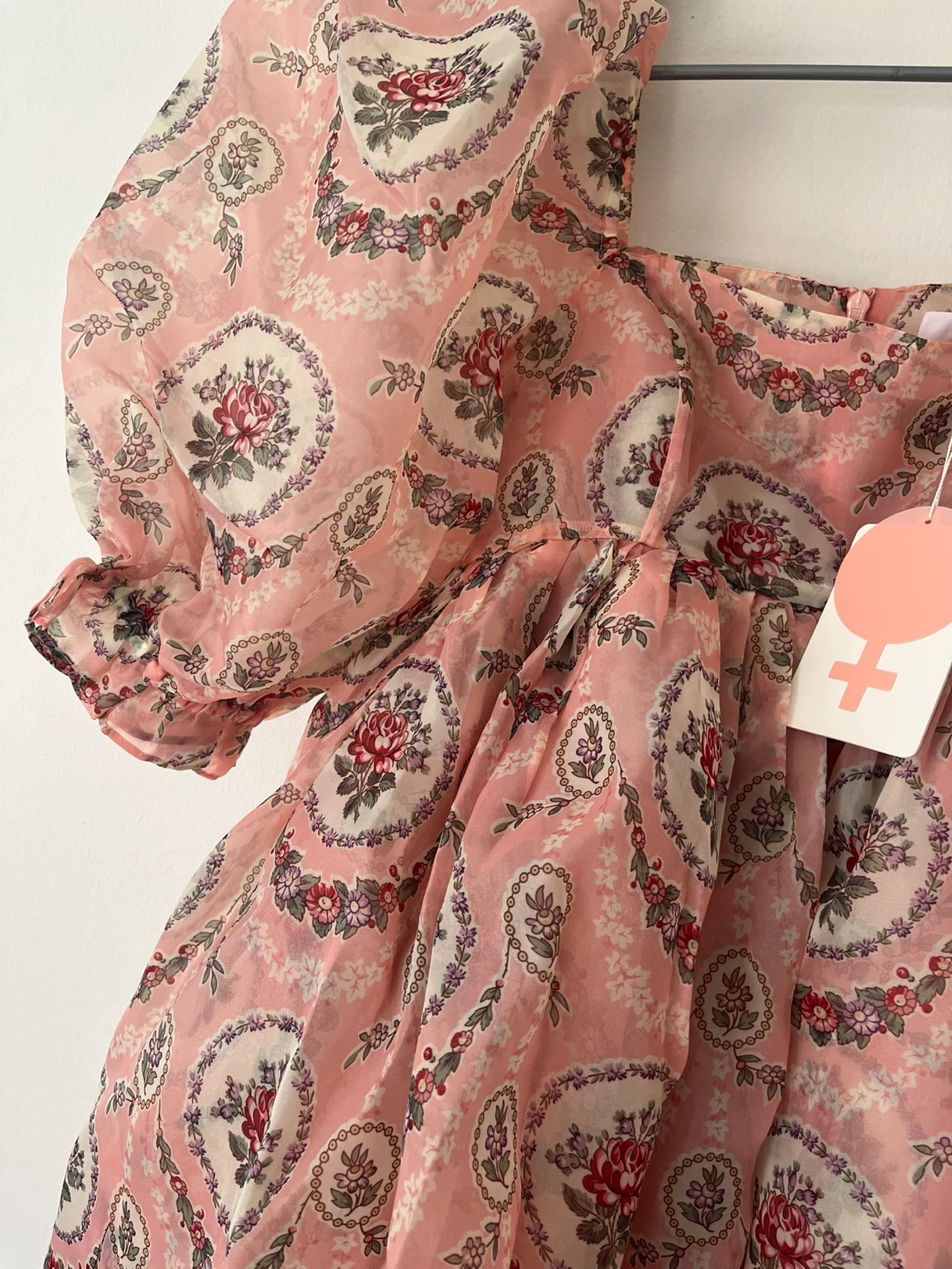Pink Floral Puff Sleeve Dress - photo 2
