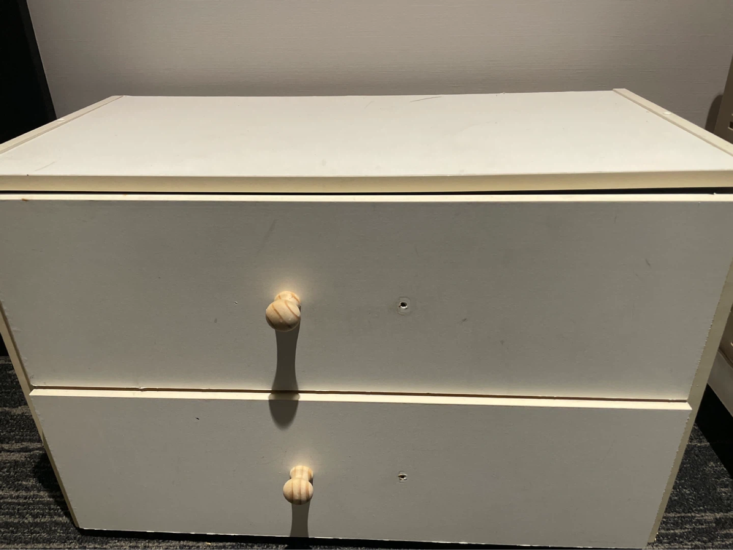 40cm in height White 2-Drawer Nightstand - photo 2