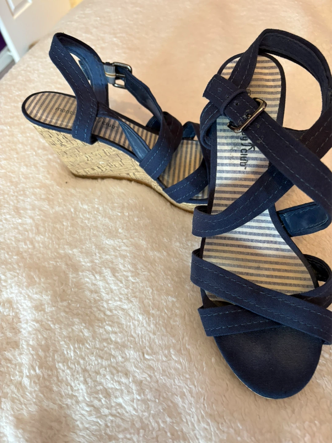 Blue Wedge Sandals - Size 8 1/2