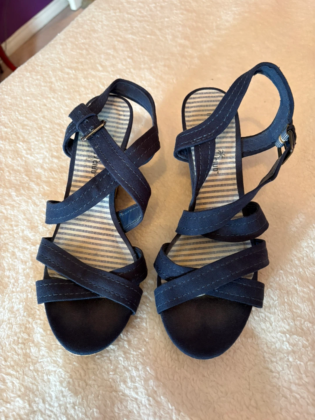 Blue Wedge Sandals - Size 8 1/2 - photo 3