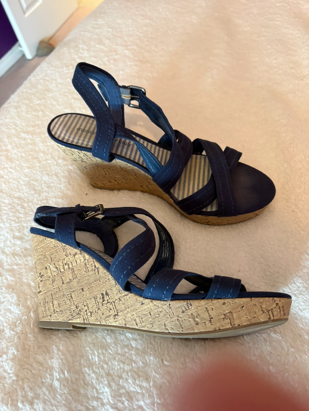 Blue Wedge Sandals - Size 8 1/2 - photo 2
