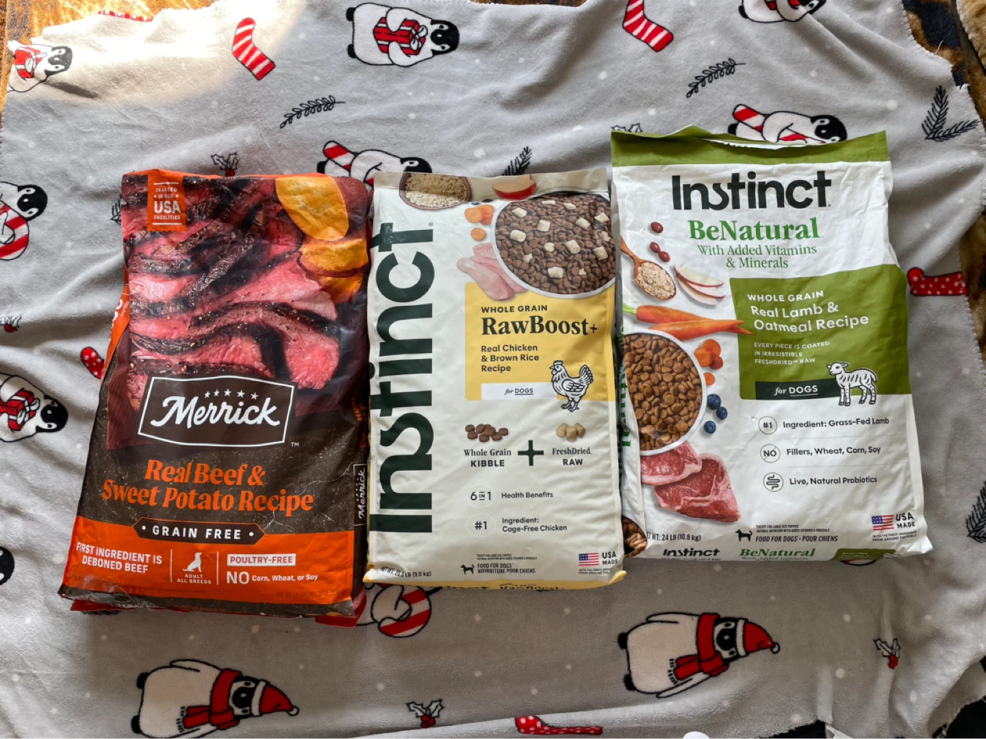 58lbs Merricks & Instinct Dog Food Lot
