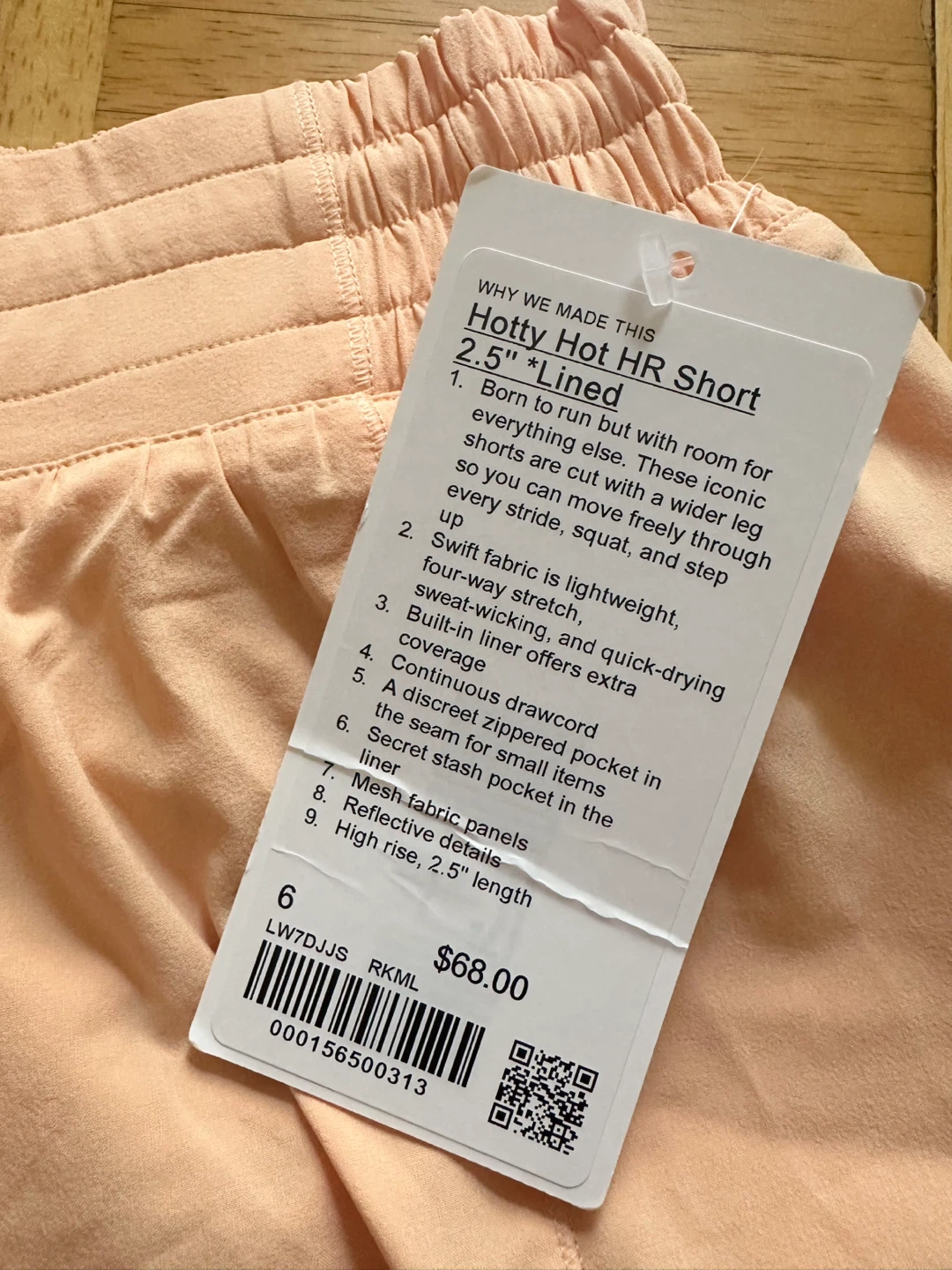 Lululemon Hotty Hot HR Short 2.5" Lined Peach Size 6 - photo 3