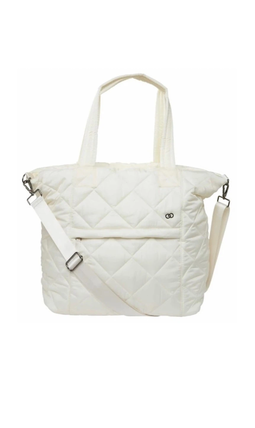 White Quilted Tote Bag - photo 5