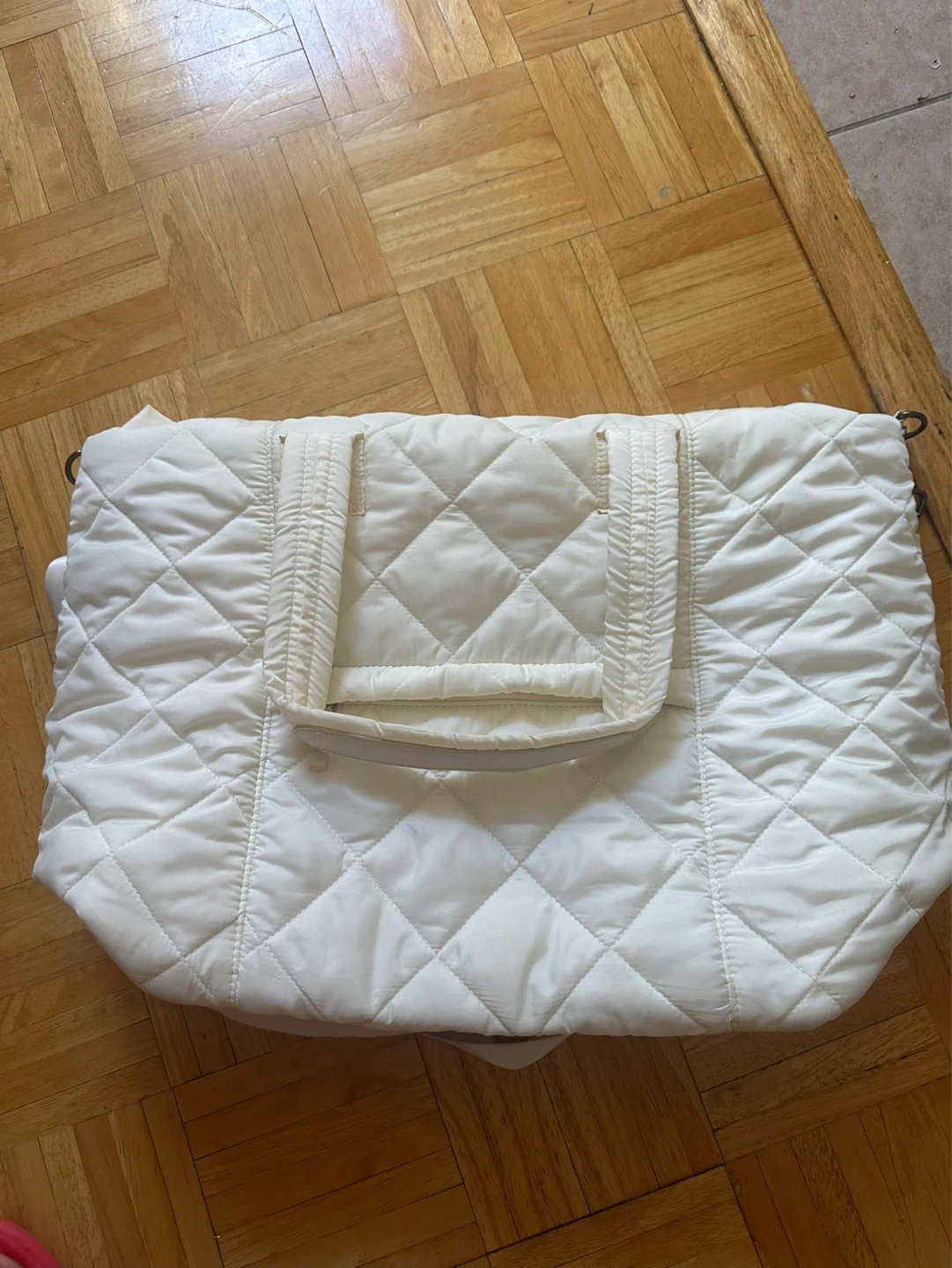 White Quilted Tote Bag