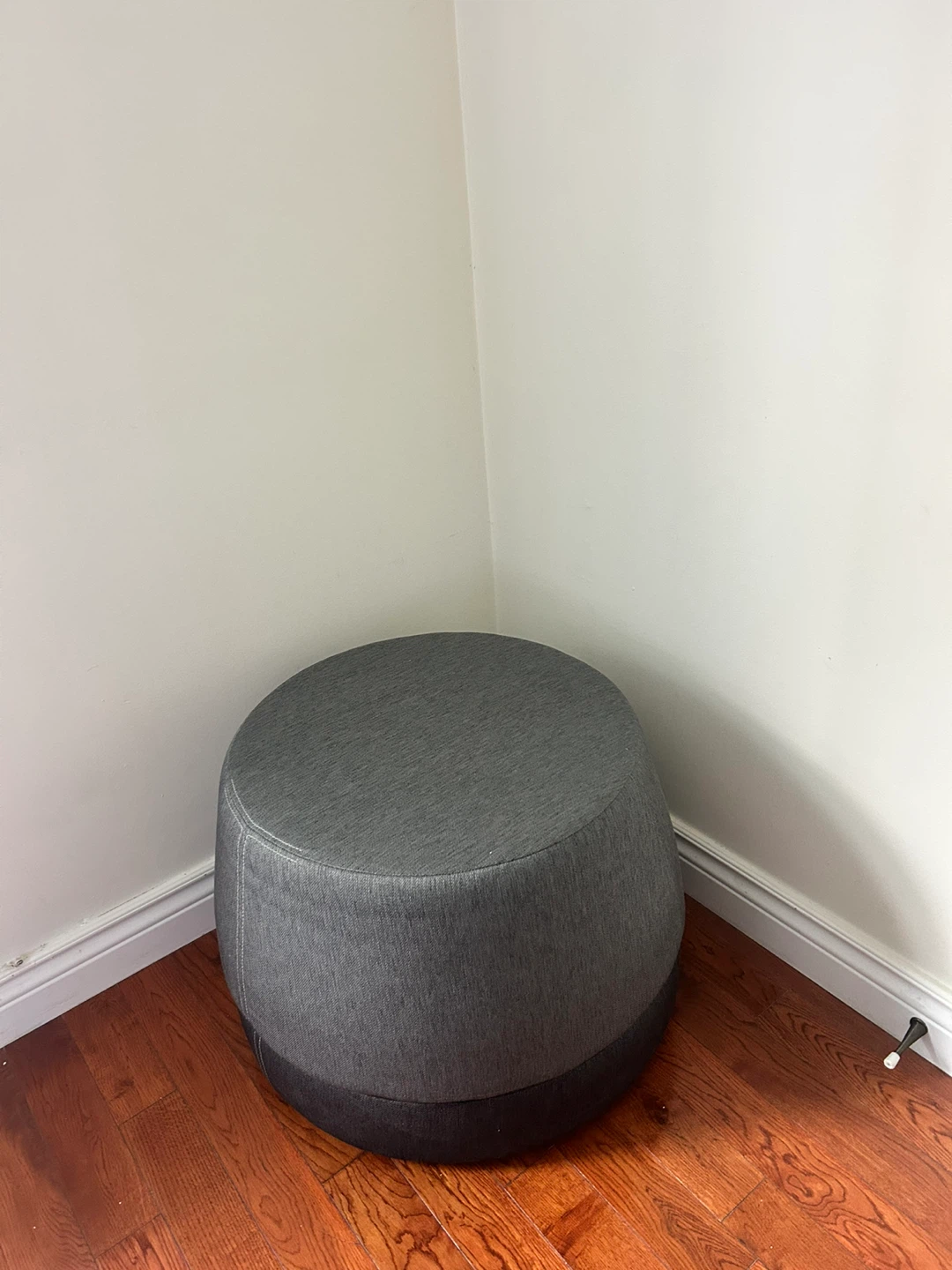 Grey Fabric Ottoman with Wheels - photo 4