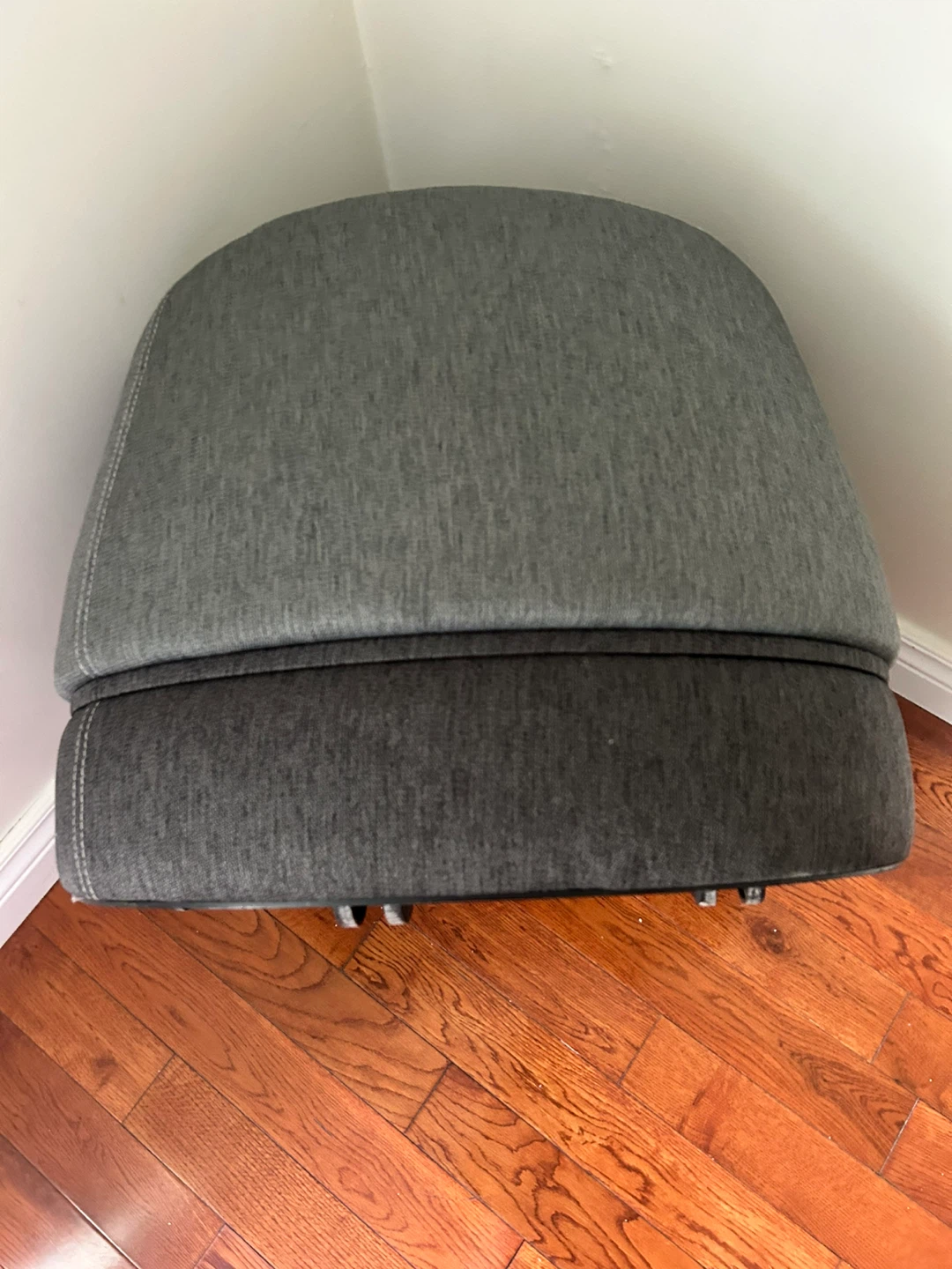 Grey Fabric Ottoman with Wheels