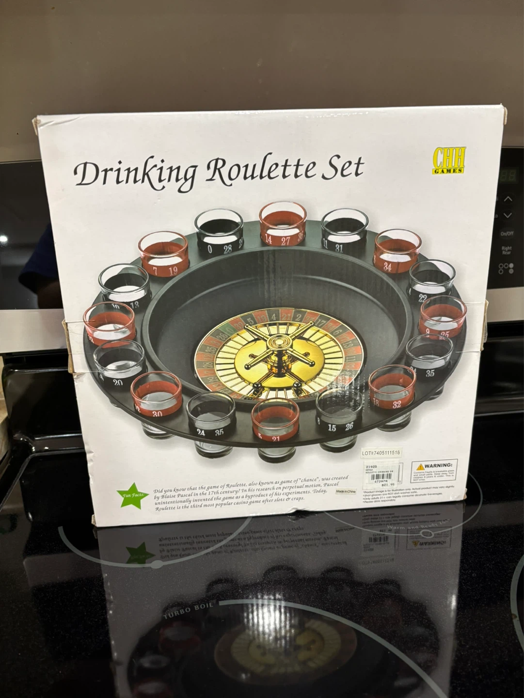 Drinking Roulette Set with 16 Shot Glasses