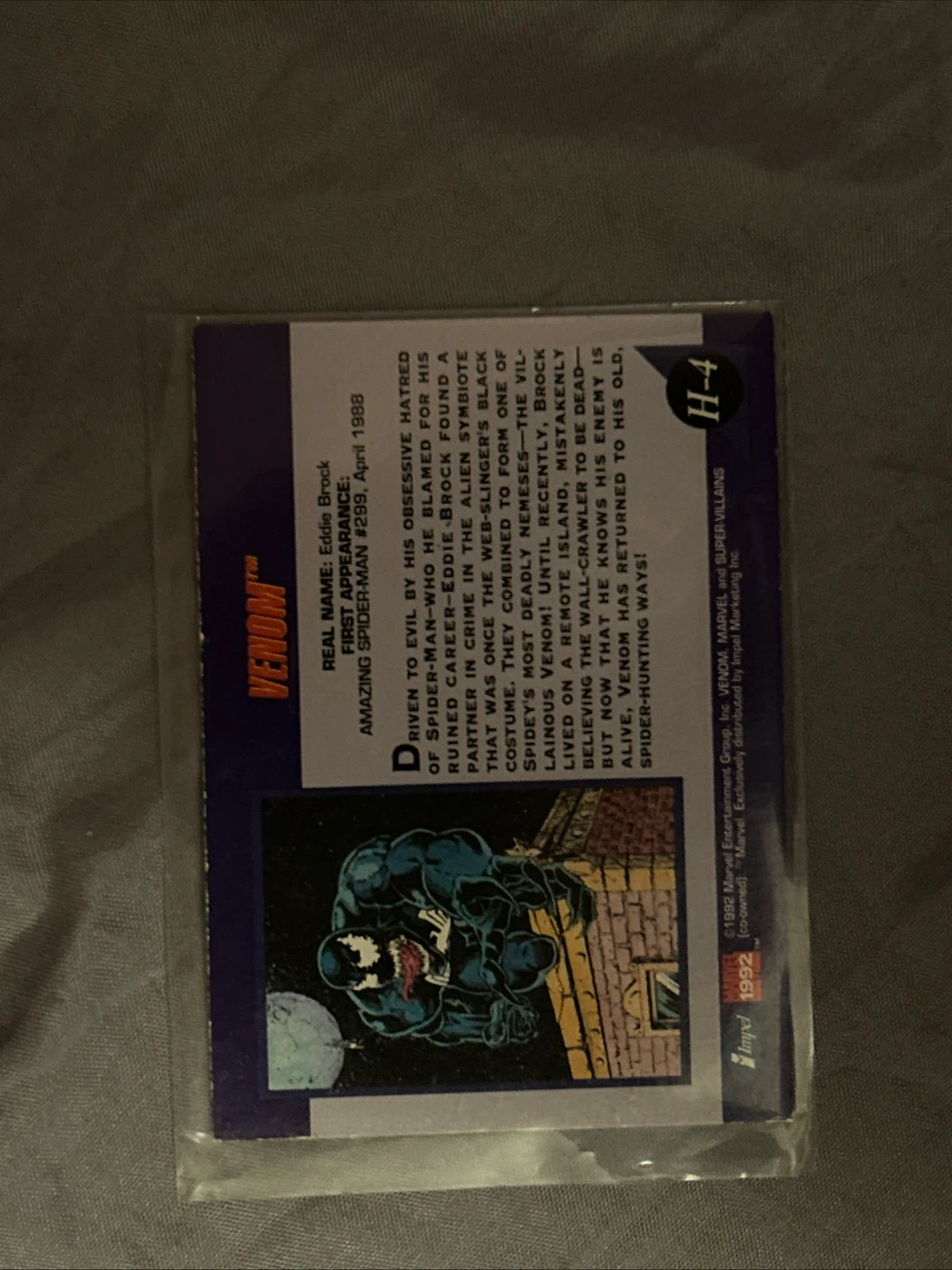 Marvel Venom Trading Card H-4 - photo 2