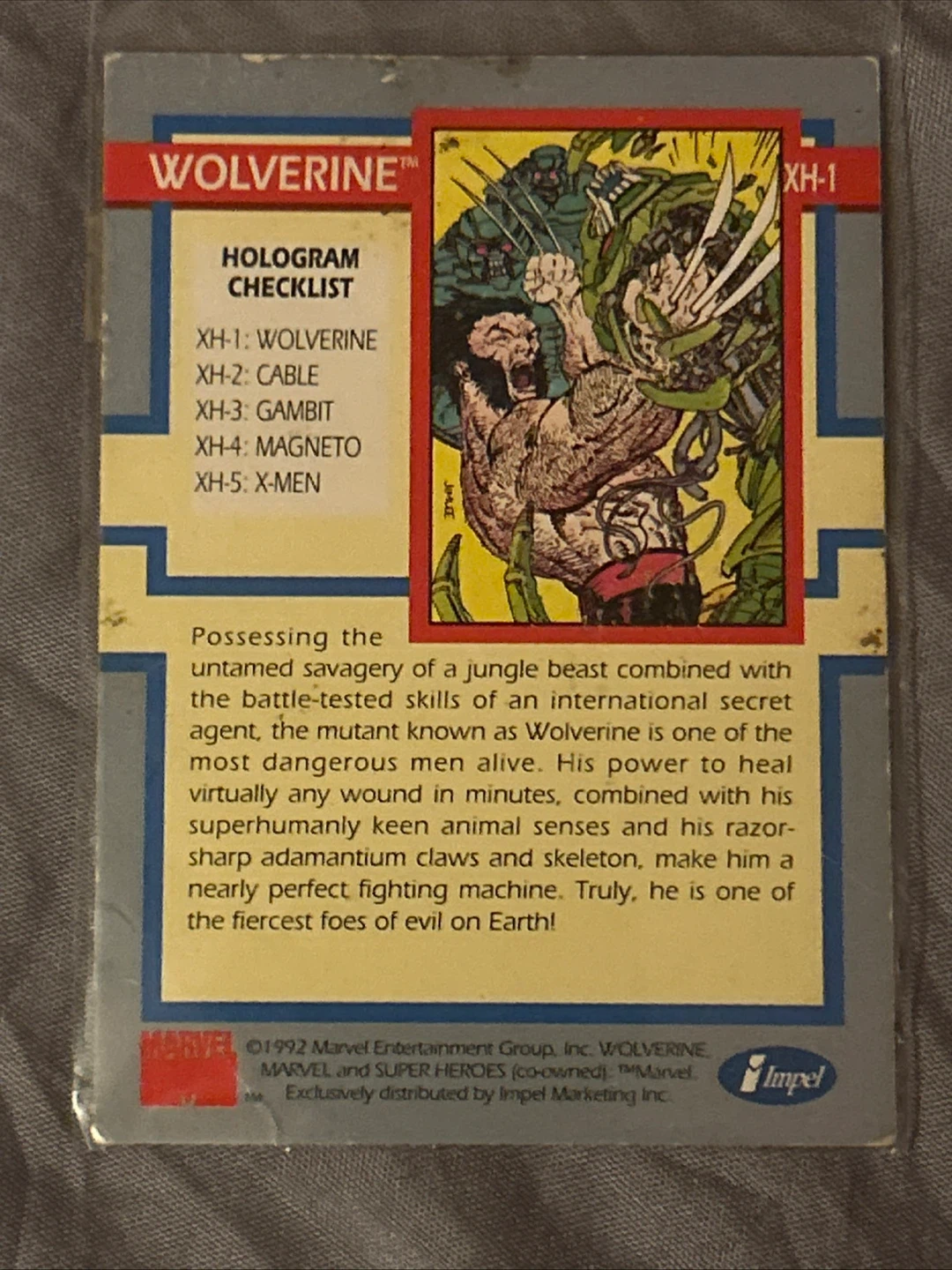 Marvel Wolverine Hologram Checklist Card - photo 2