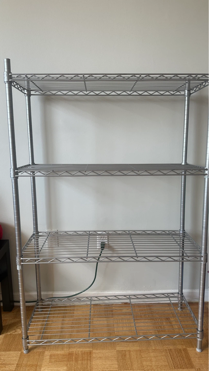 Silver Metal Wire Shelving Unit