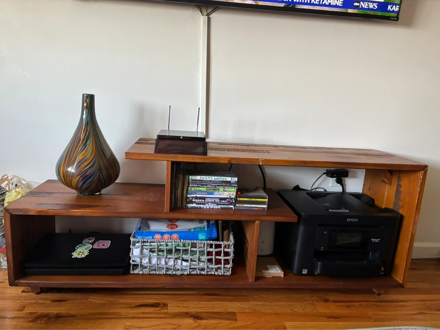 Wooden TV Stand with Storage