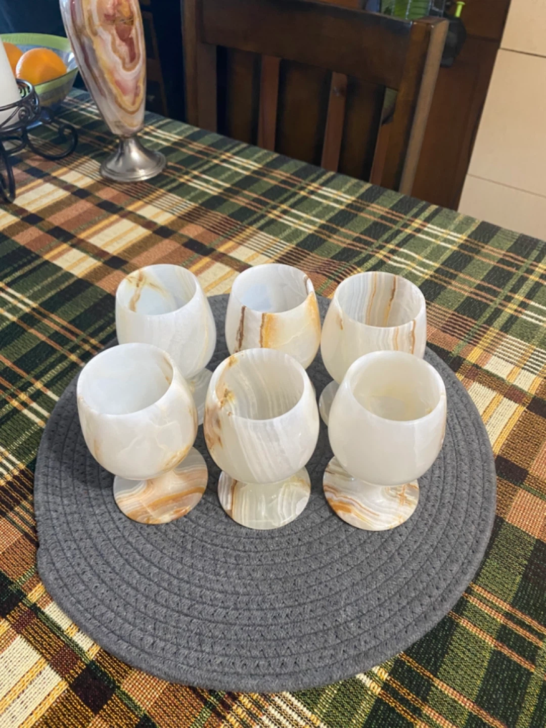 Wine goblets(Onyx marble)