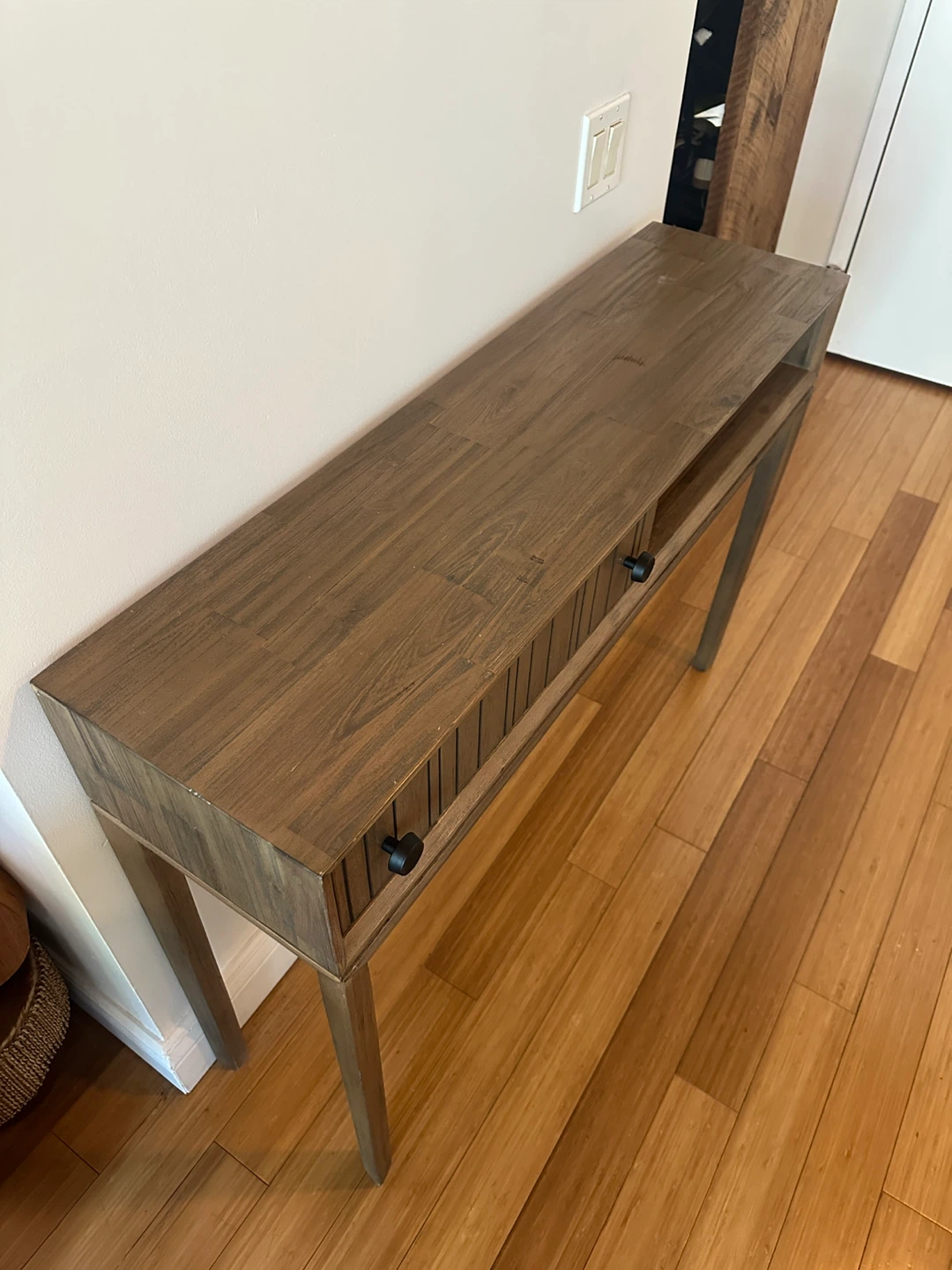 MODERN CONTEMPORARY HALL ENTRY WAY CONSOLE TABLE DRAWER SHELF - photo 2