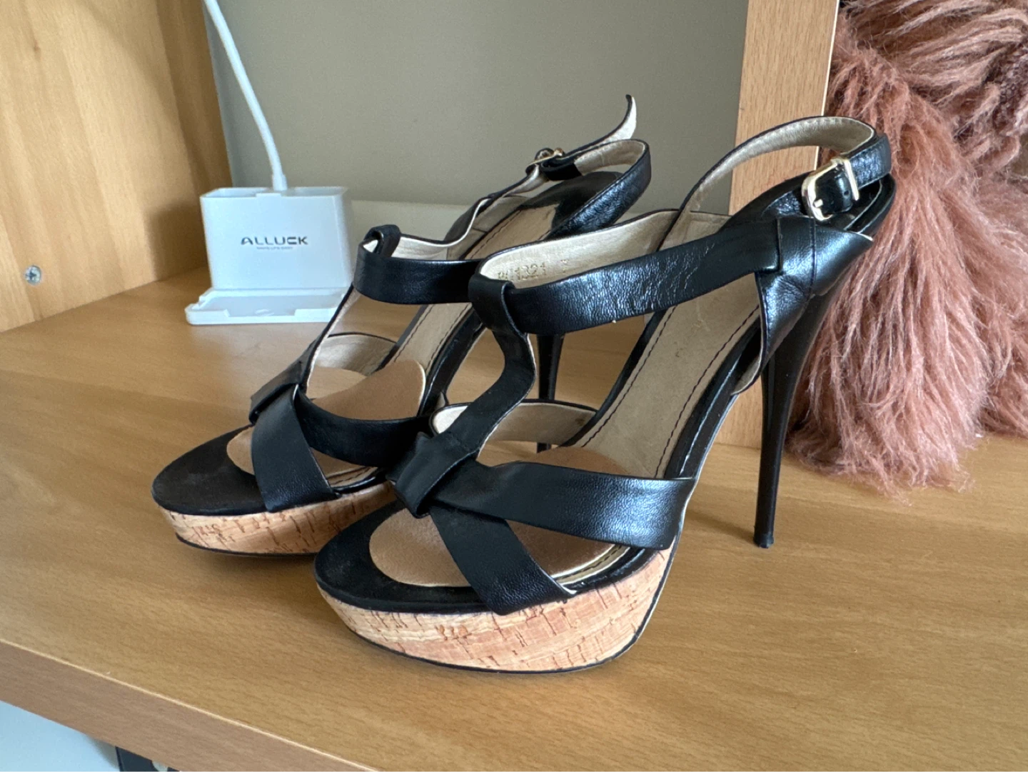 Black Strappy Platform High Heels