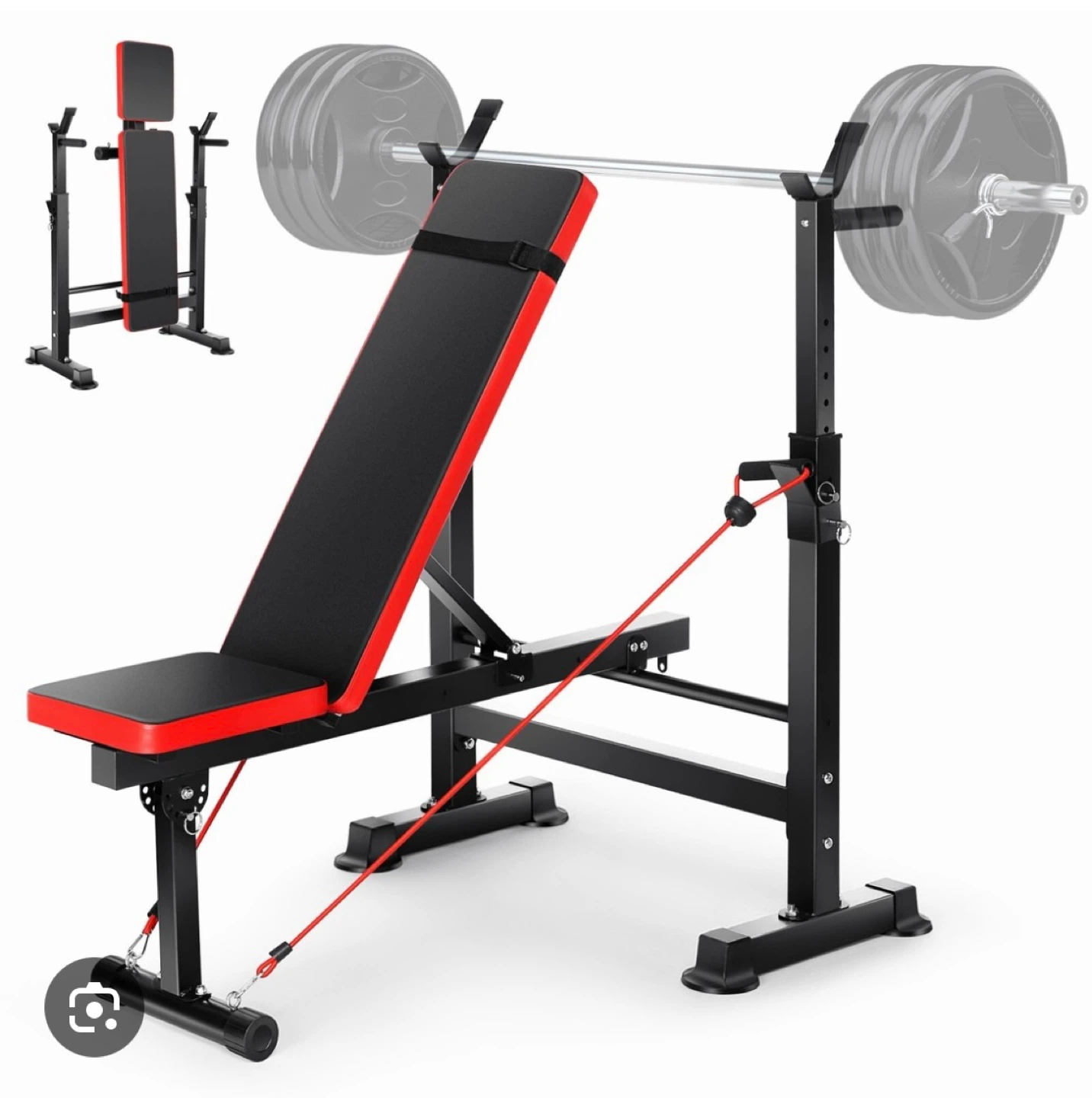 Adjustable Weight Bench with Barbell Rack