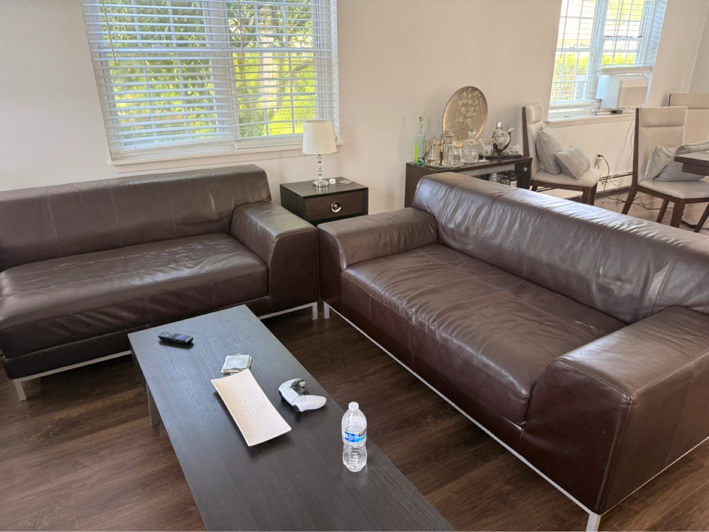 Brown Leather Sofa Set - photo 3