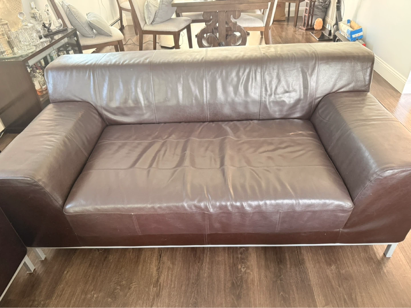 Brown Leather Sofa Set