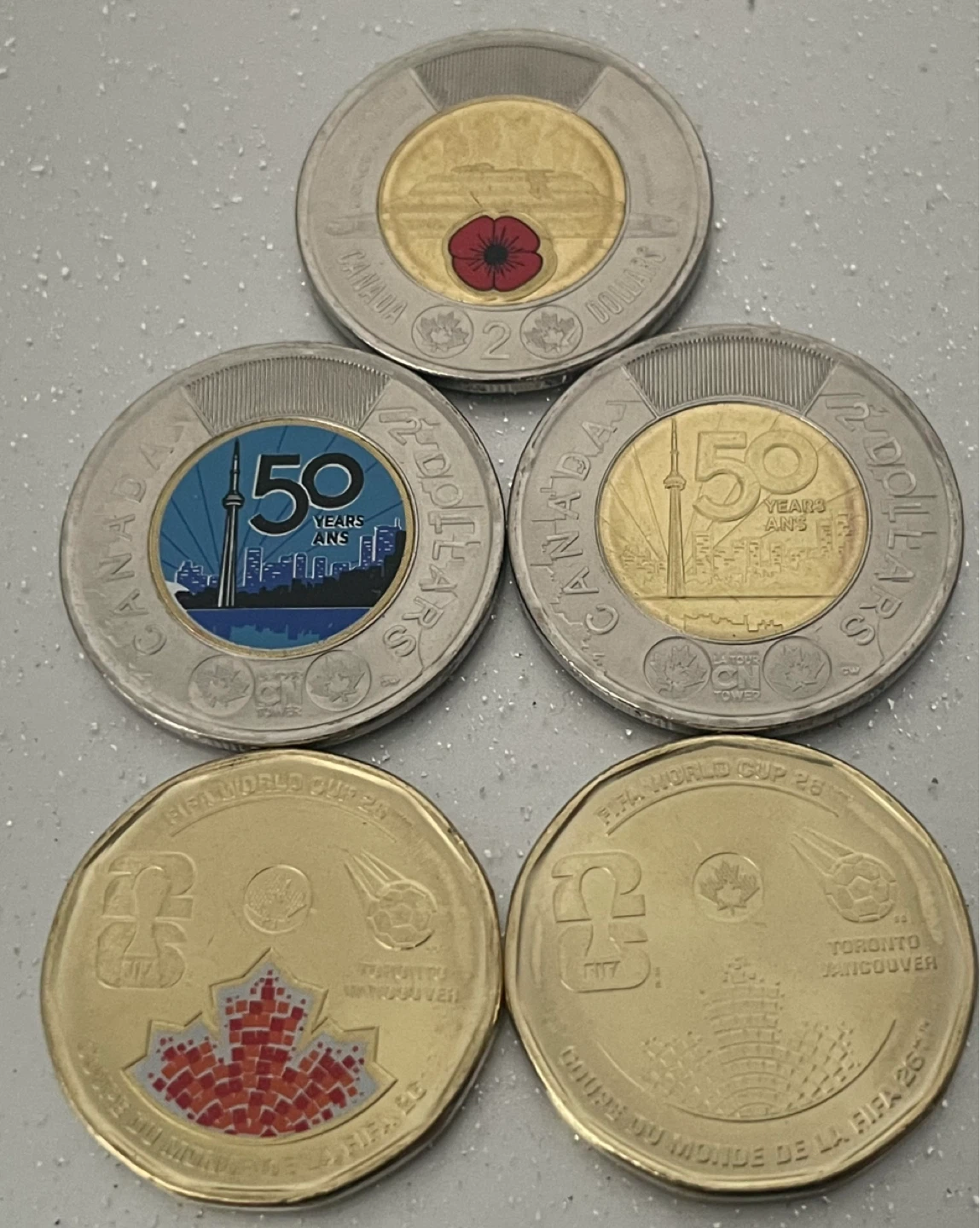 TRADES ONLY! World Cup + CN Tower loonie toonie coins
