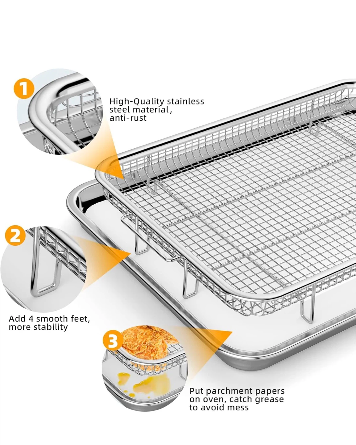 EazyMealz 17" Crisper Basket and Tray (Grey)