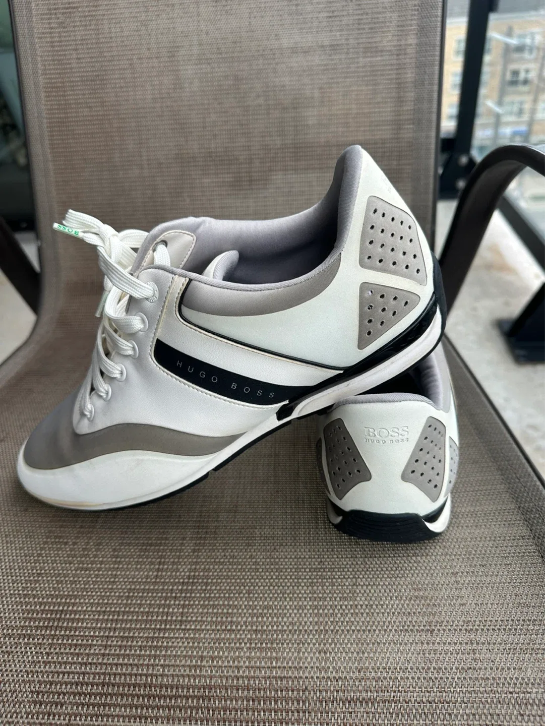 HUGO BOSS White & Grey Leather Sneakers - photo 2