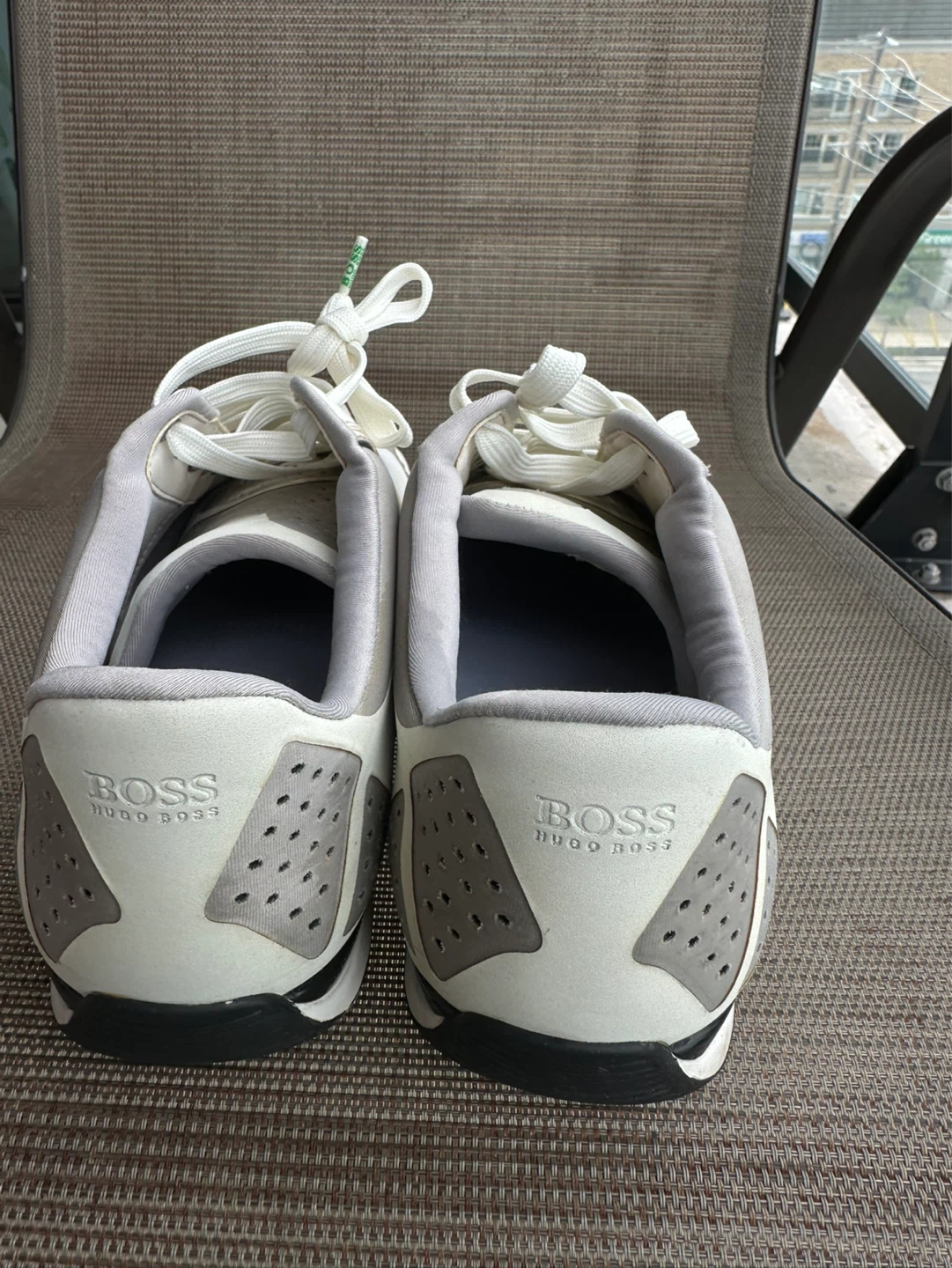 HUGO BOSS White & Grey Leather Sneakers - photo 4