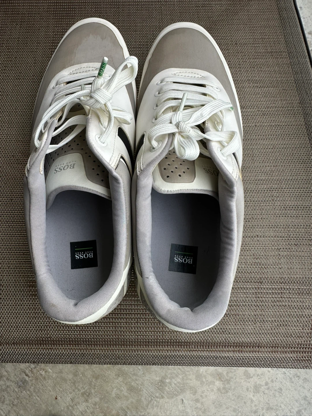 HUGO BOSS White & Grey Leather Sneakers - photo 5