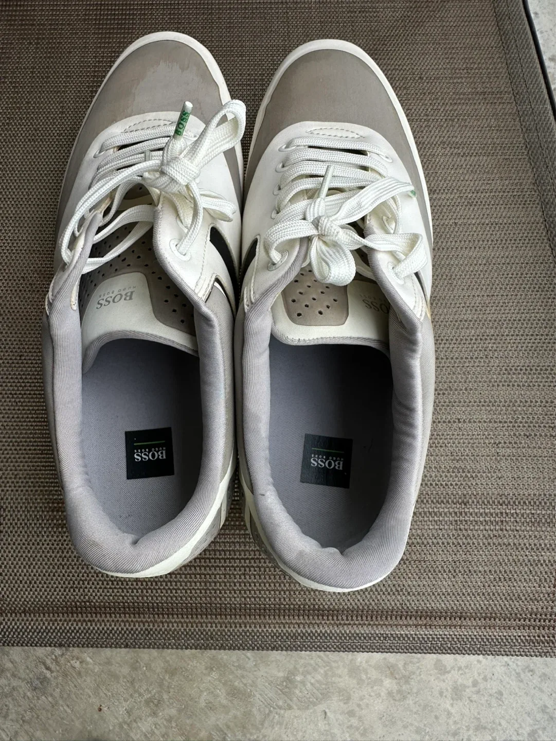 HUGO BOSS White & Grey Leather Sneakers - photo 5
