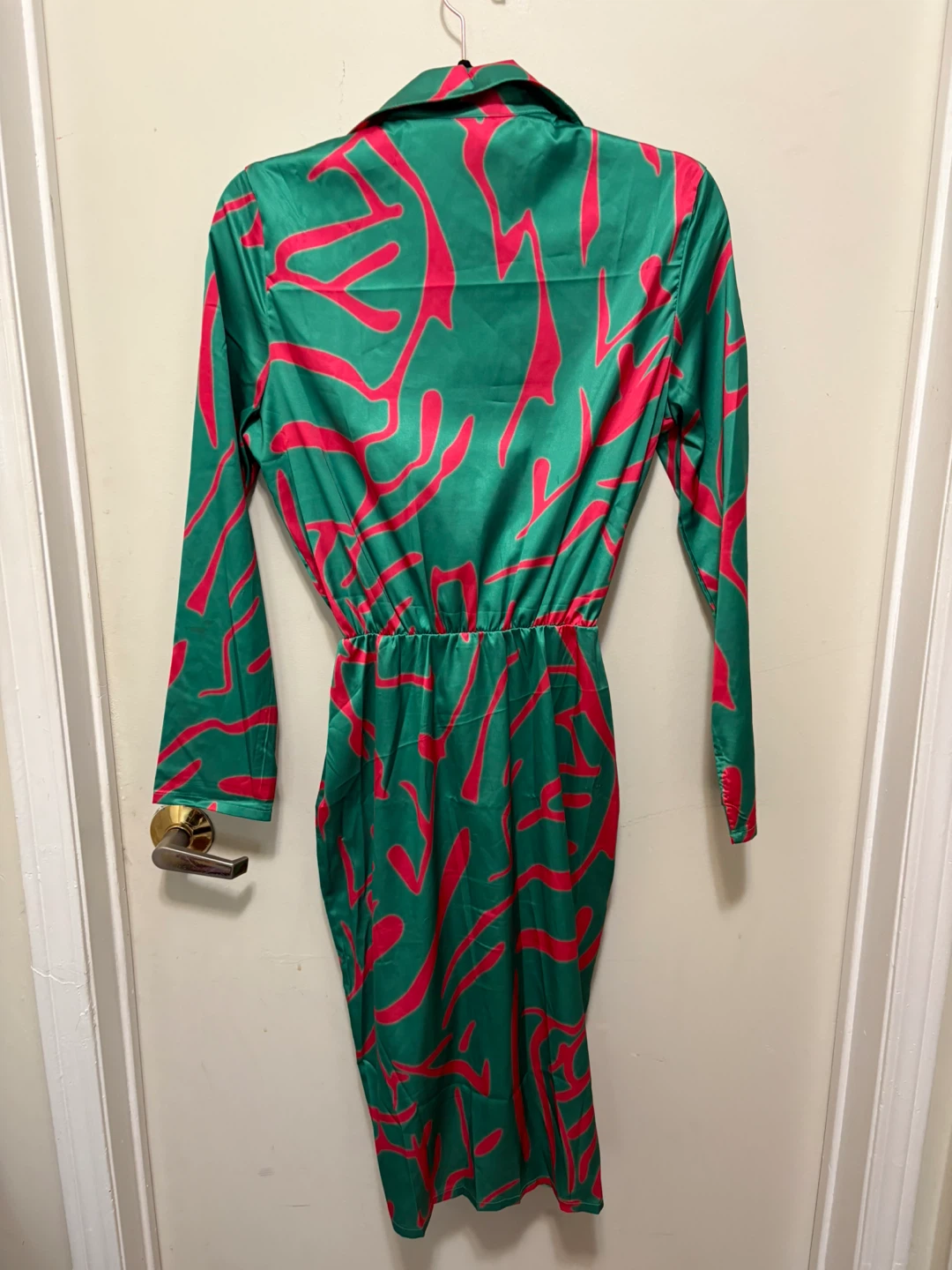 Chicme Green & Pink Patterned Shirt Dress - photo 3