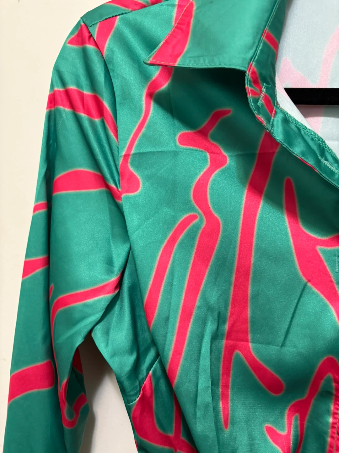 Chicme Green & Pink Patterned Shirt Dress - photo 2