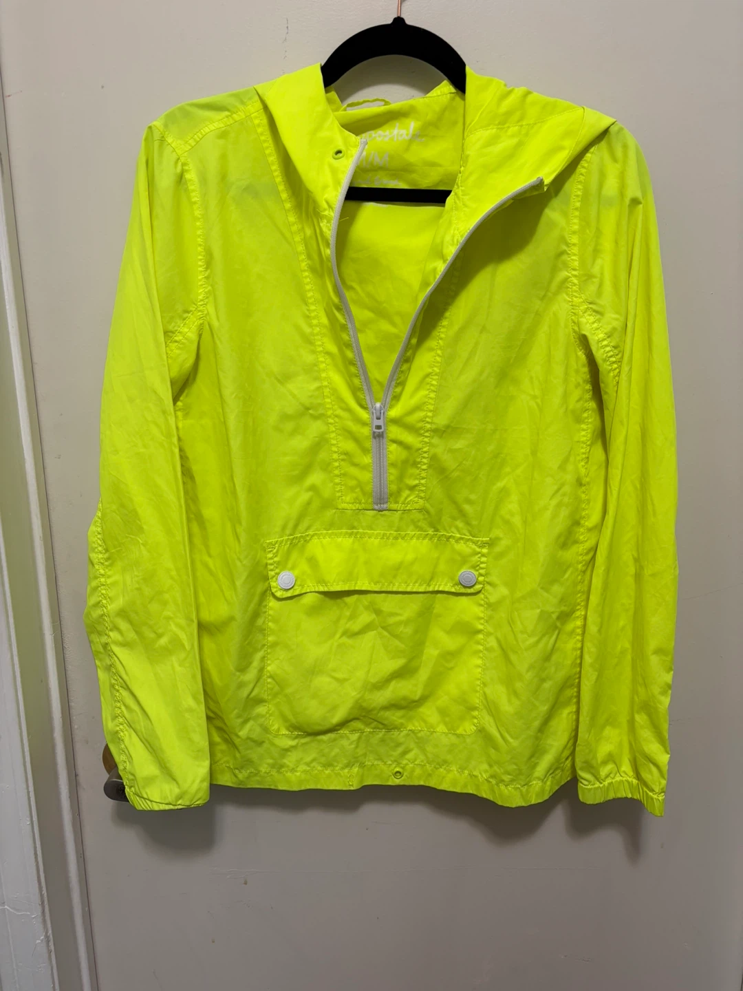 Aeropostale Neon Yellow Windbreaker Jacket