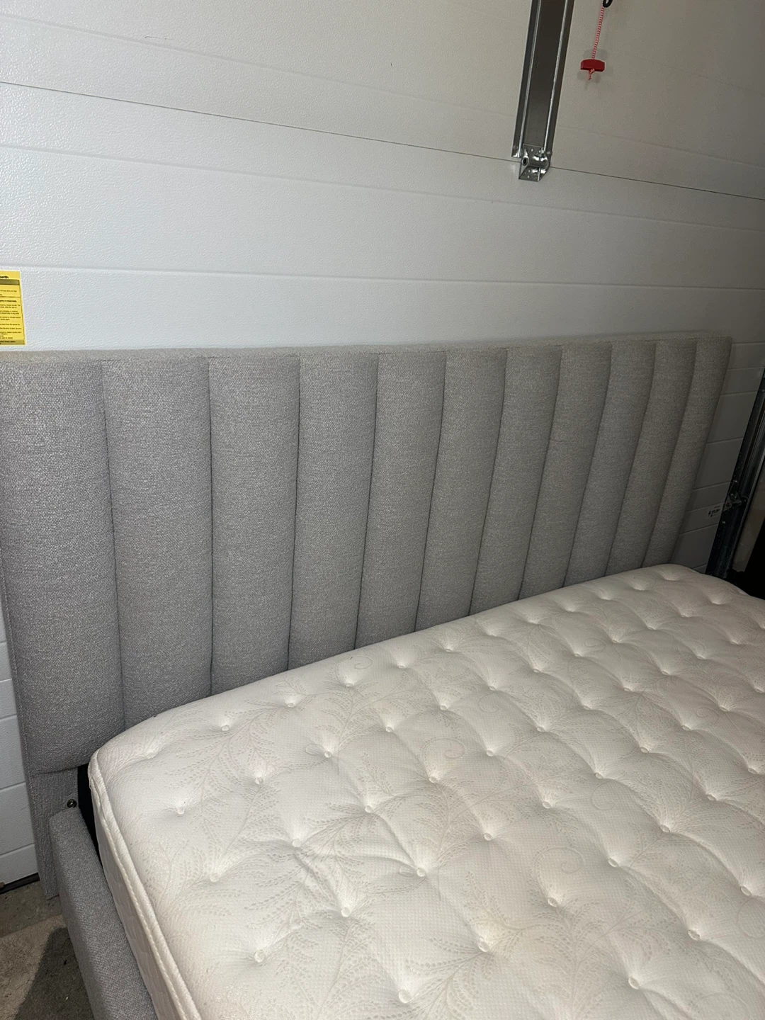 King Size Mattress & Grey Upholstered Bed Frame – Complete set - photo 2