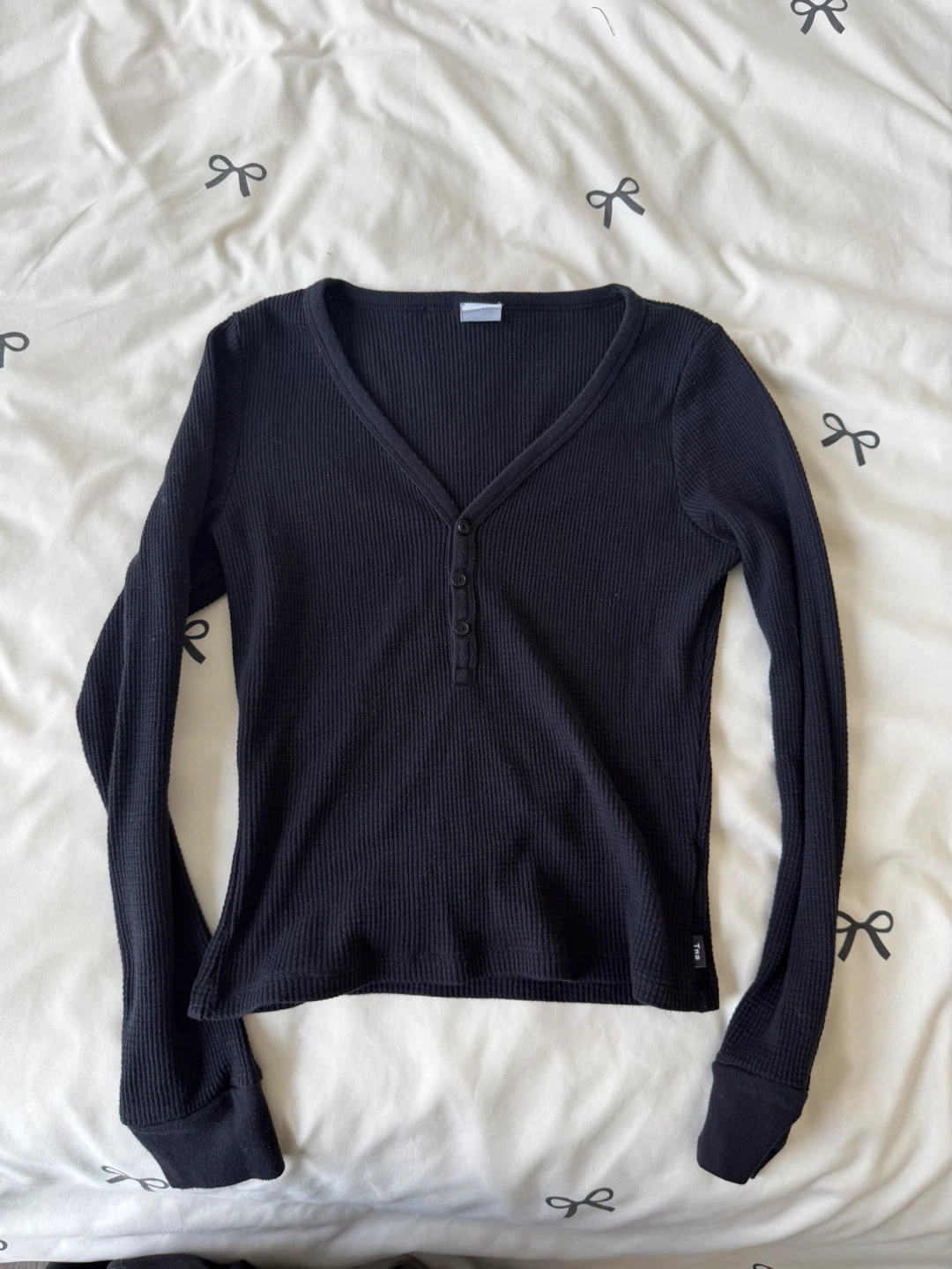 TNA Waffle Knit Henley Top - M