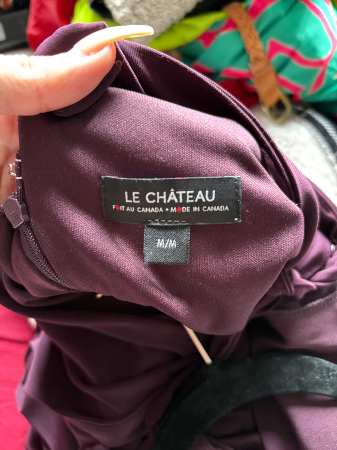 Le Château Burgundy Ruched Halter Dress M/M - photo 4
