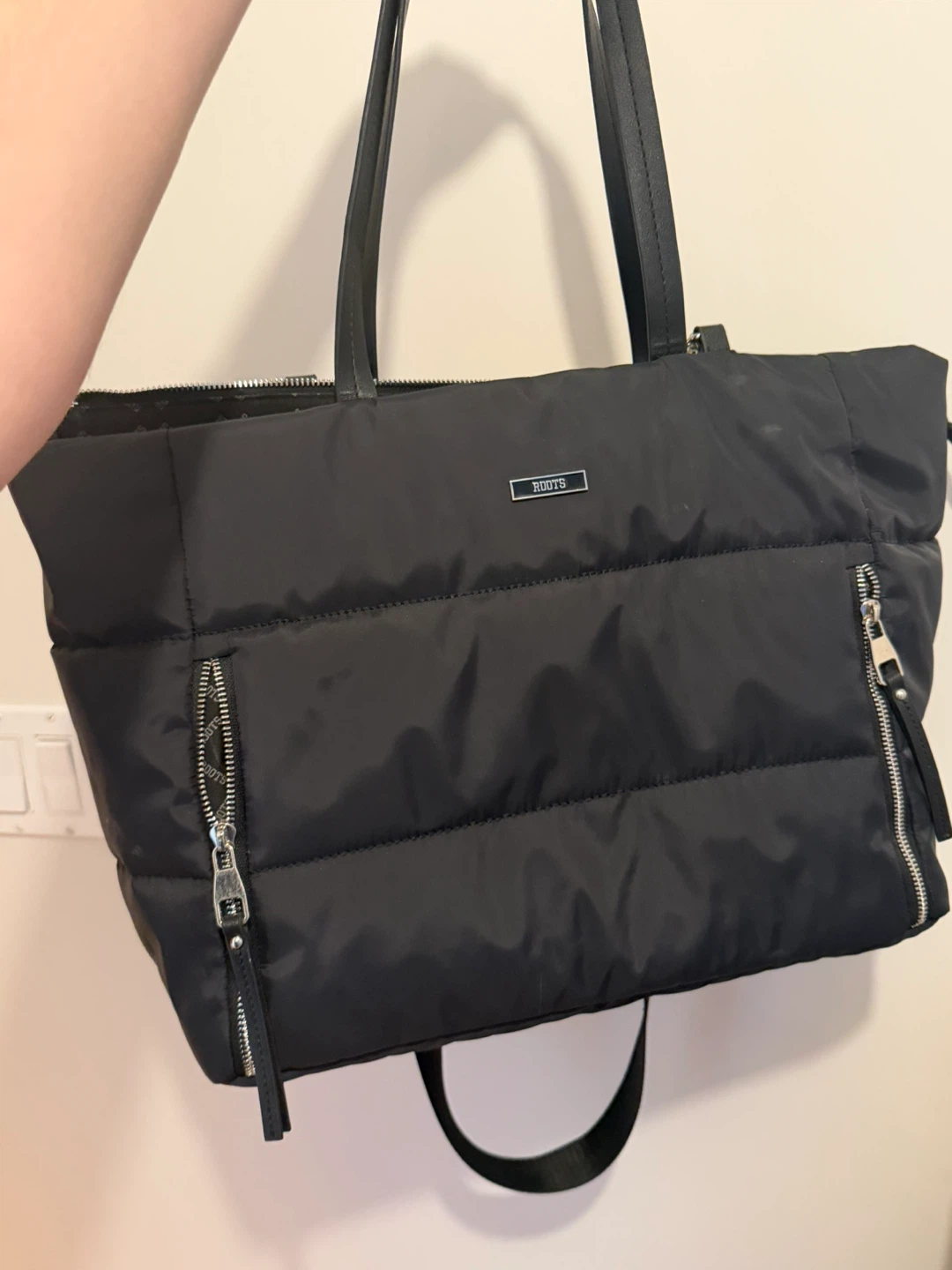 Roots Black Puffer Tote Bag - photo 2