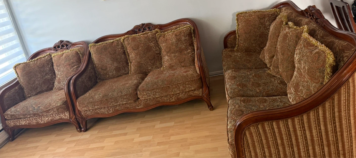 Vintage Wood Sofa Set - photo 2