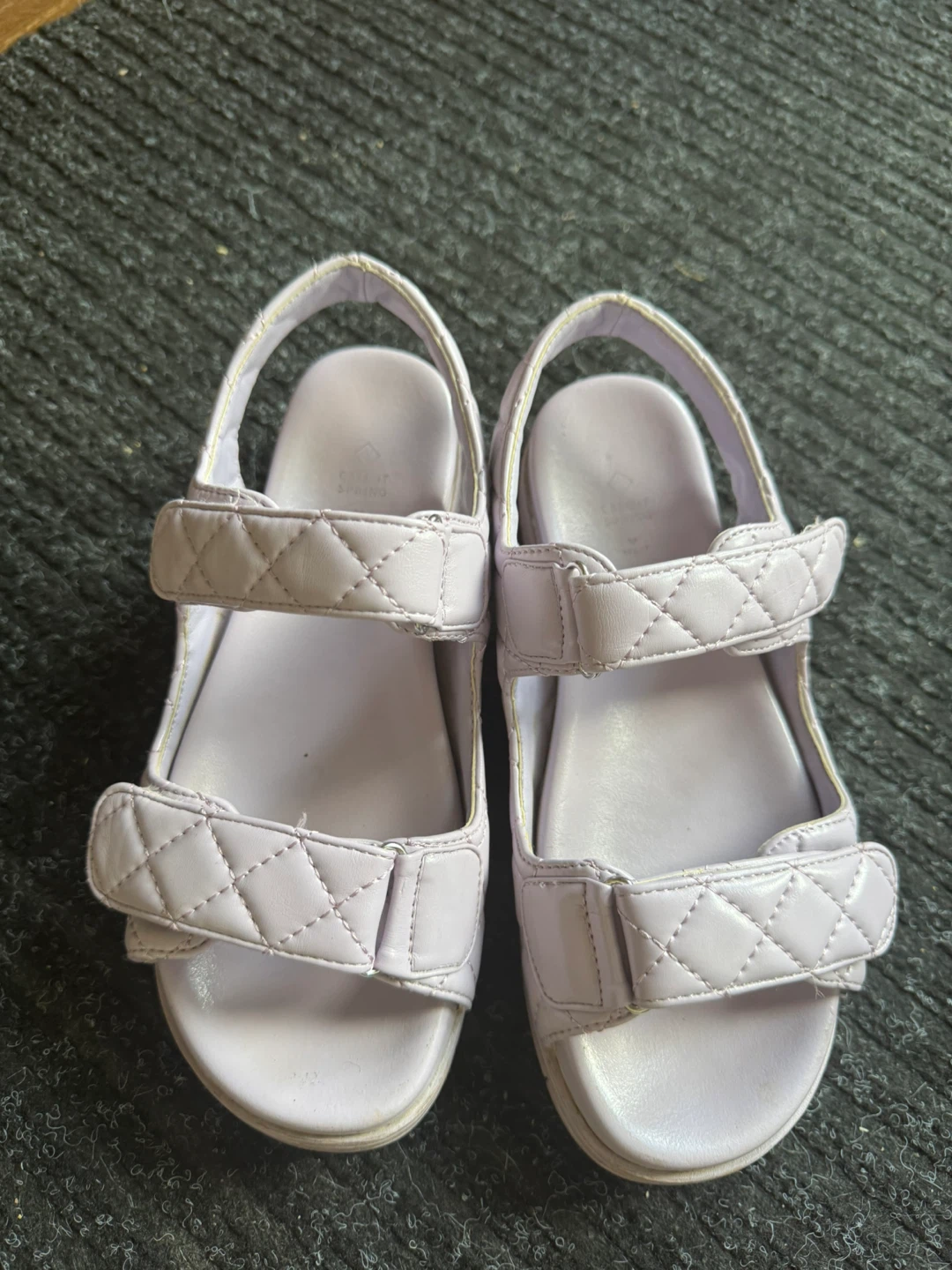 Lilac Quilted Strap Sandals