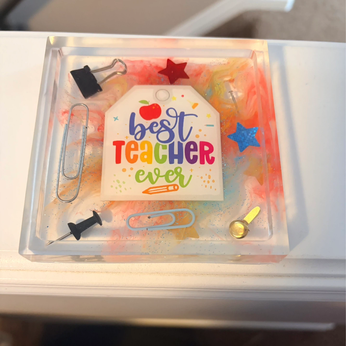🍎 Handmade Epoxy Coasters – Perfect Teacher Gift! 🍎 - photo 5