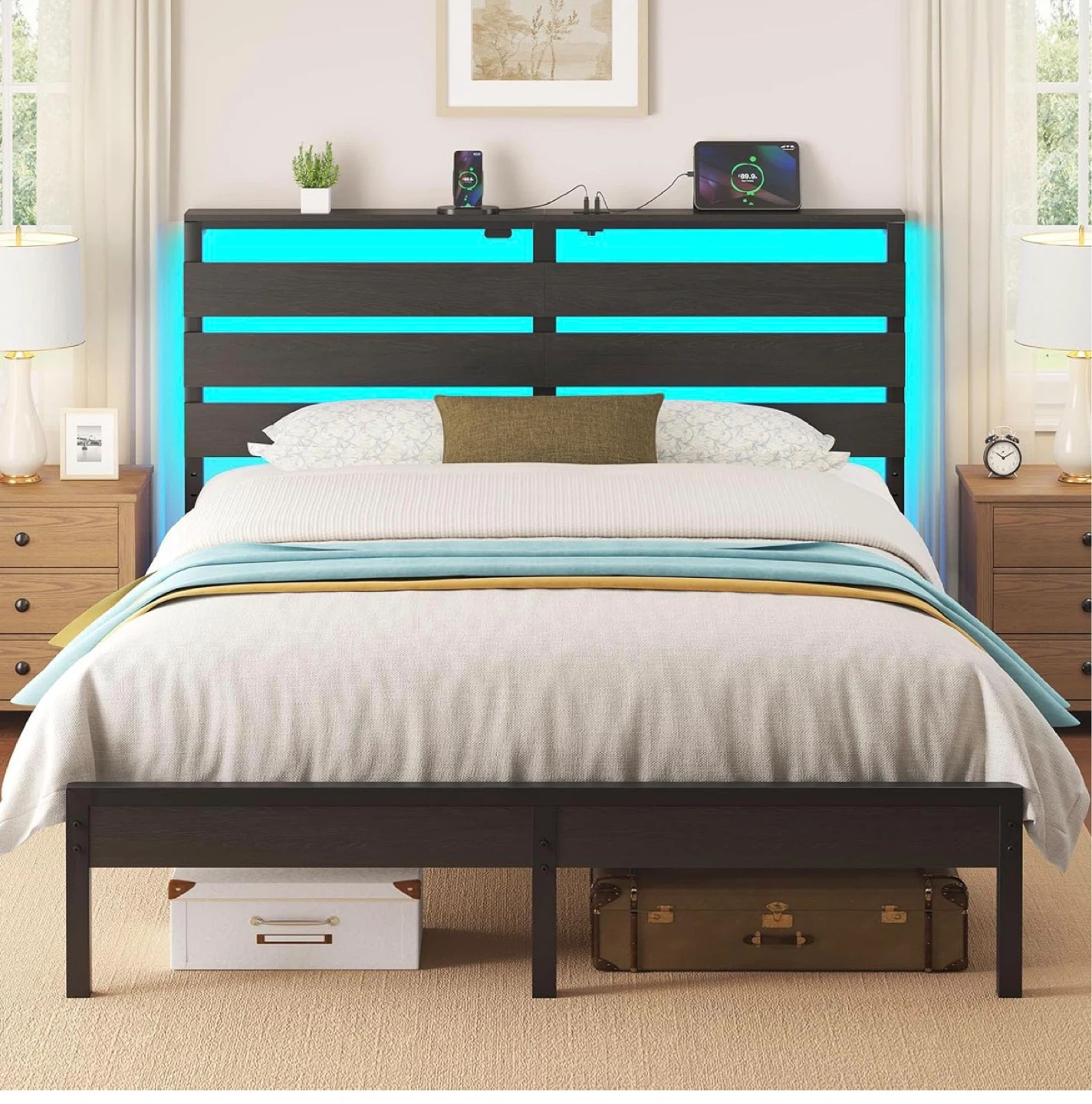 Queen Bed Frame with LED Headboard - photo 2