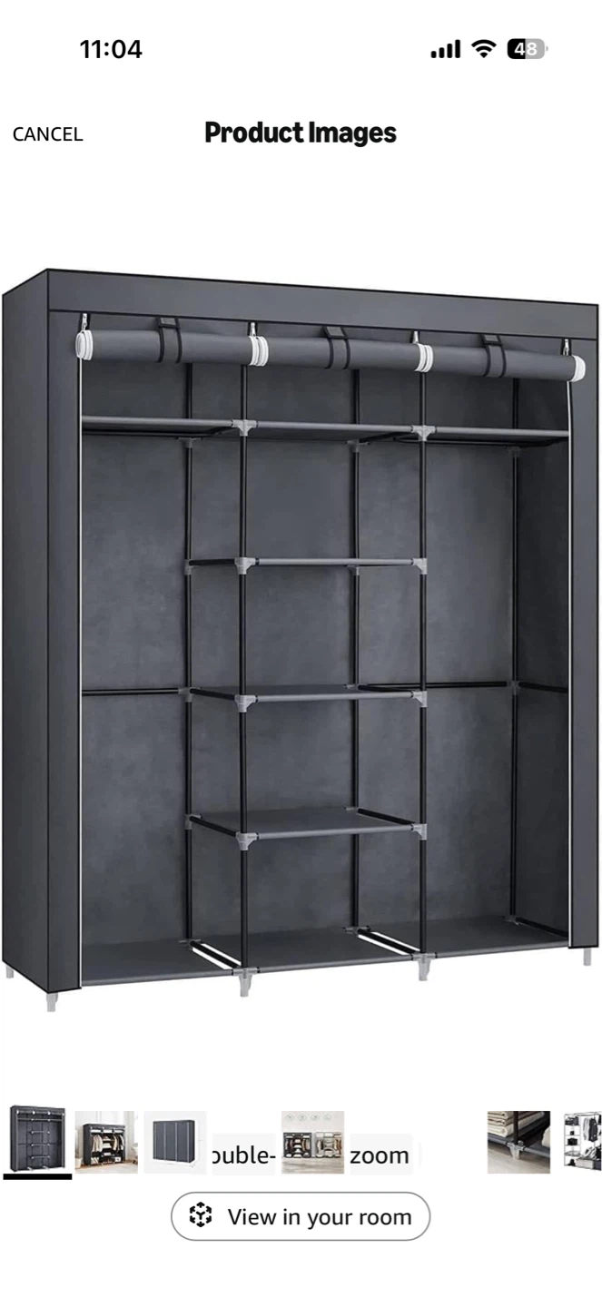 SONGMICS Dark Grey Portable Wardrobe - photo 2