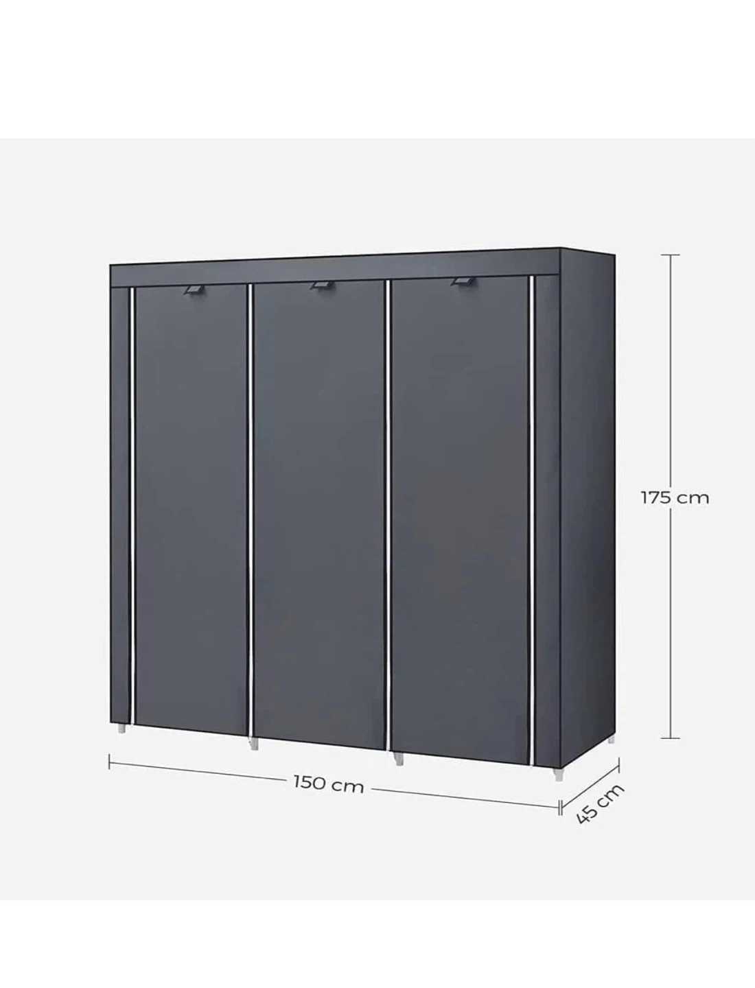 SONGMICS Dark Grey Portable Wardrobe - photo 3