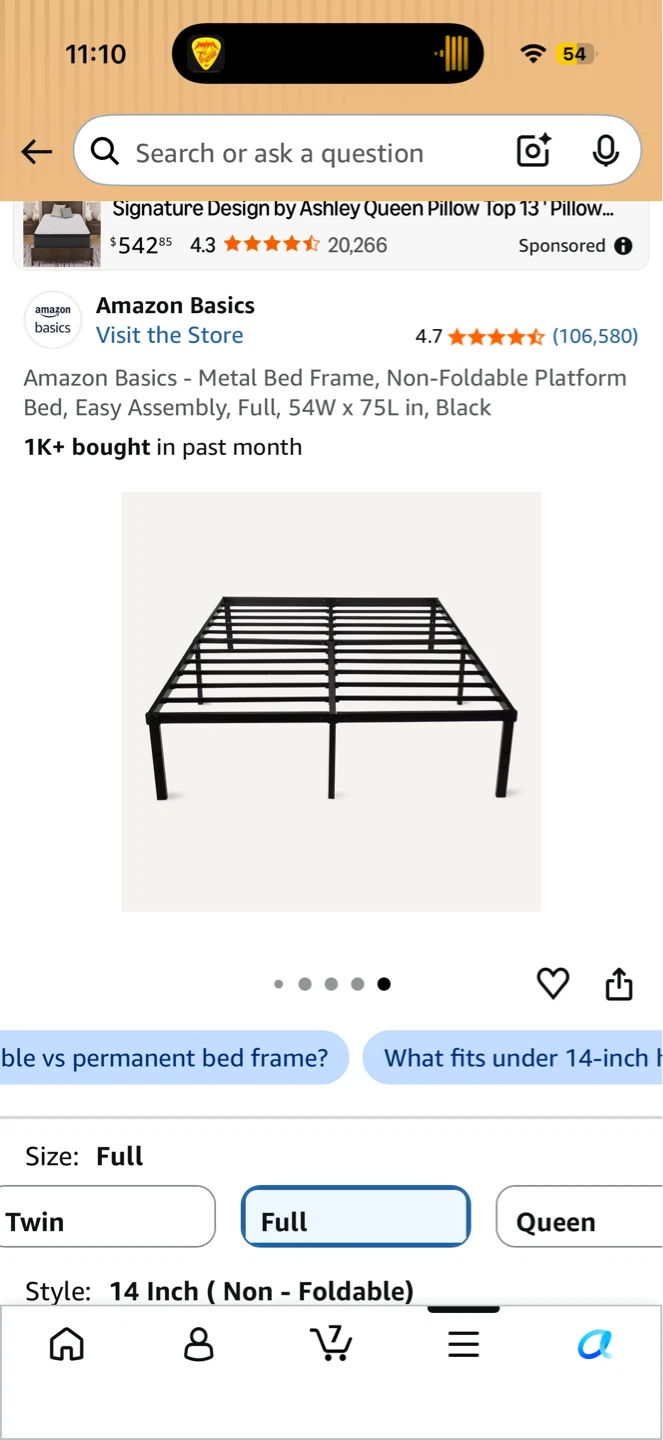 Metal Bed Frame (Full)