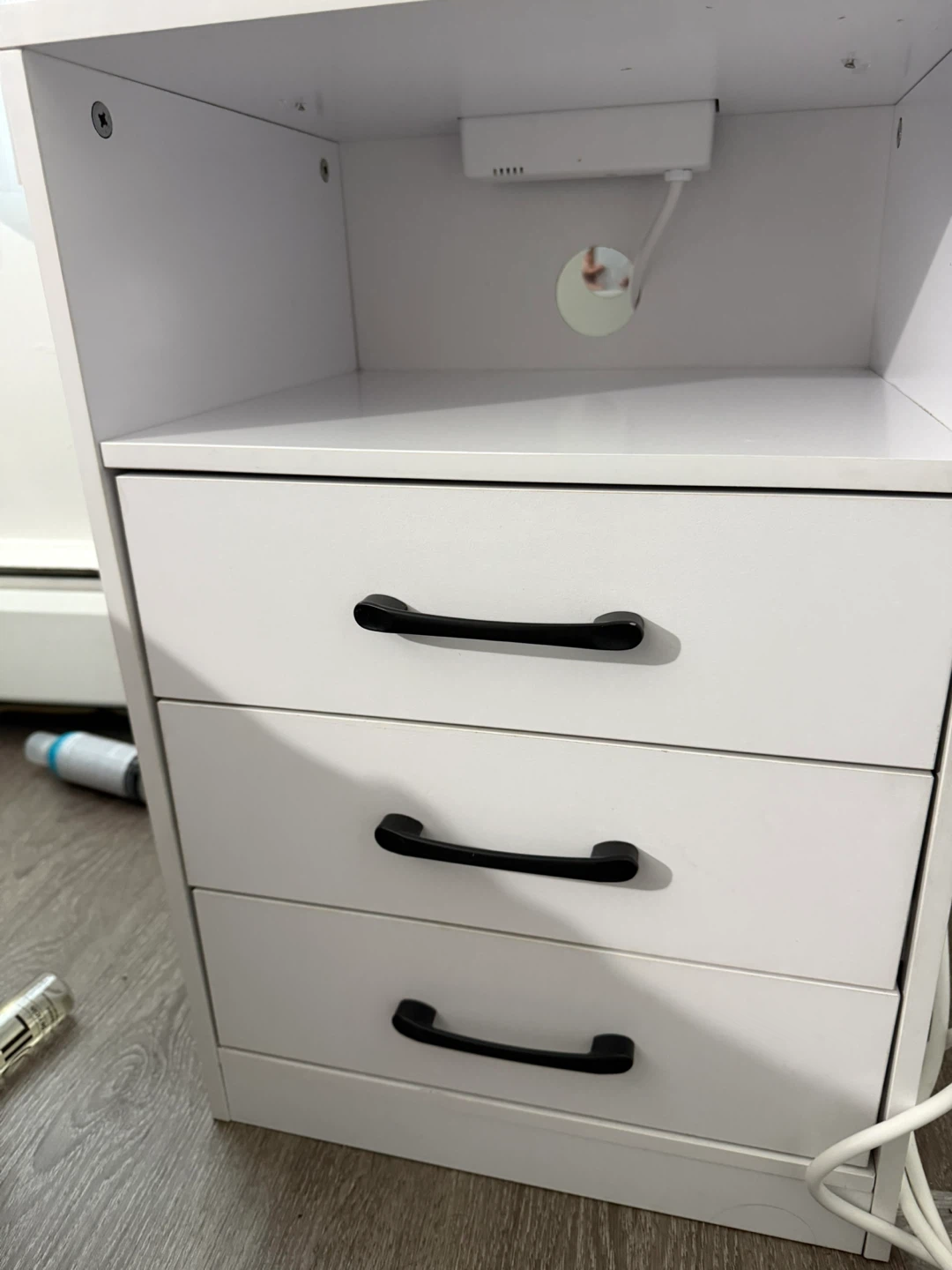 White Drawer Unit with Power Strip - photo 2