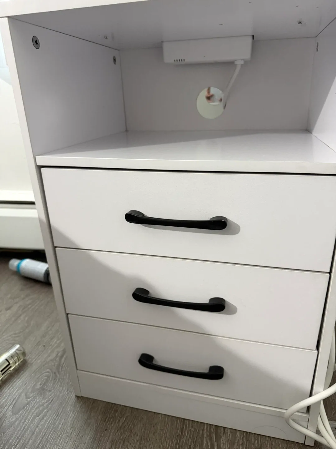 White Drawer Unit with Power Strip - photo 2
