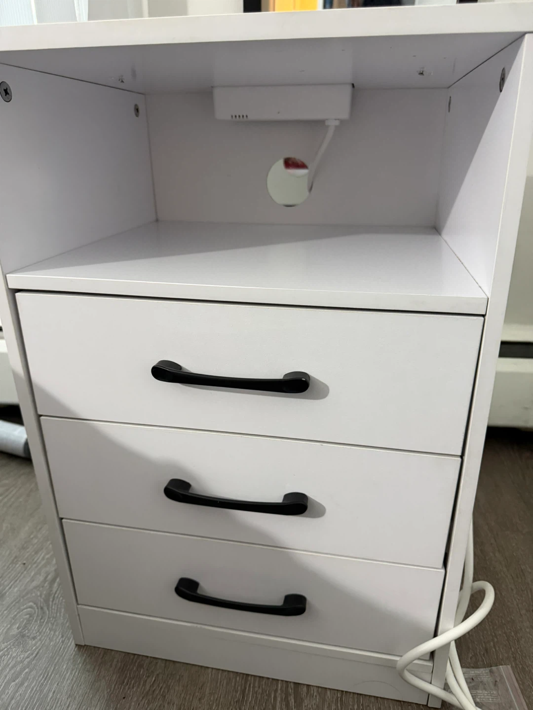 White Drawer Unit with Power Strip - photo 3