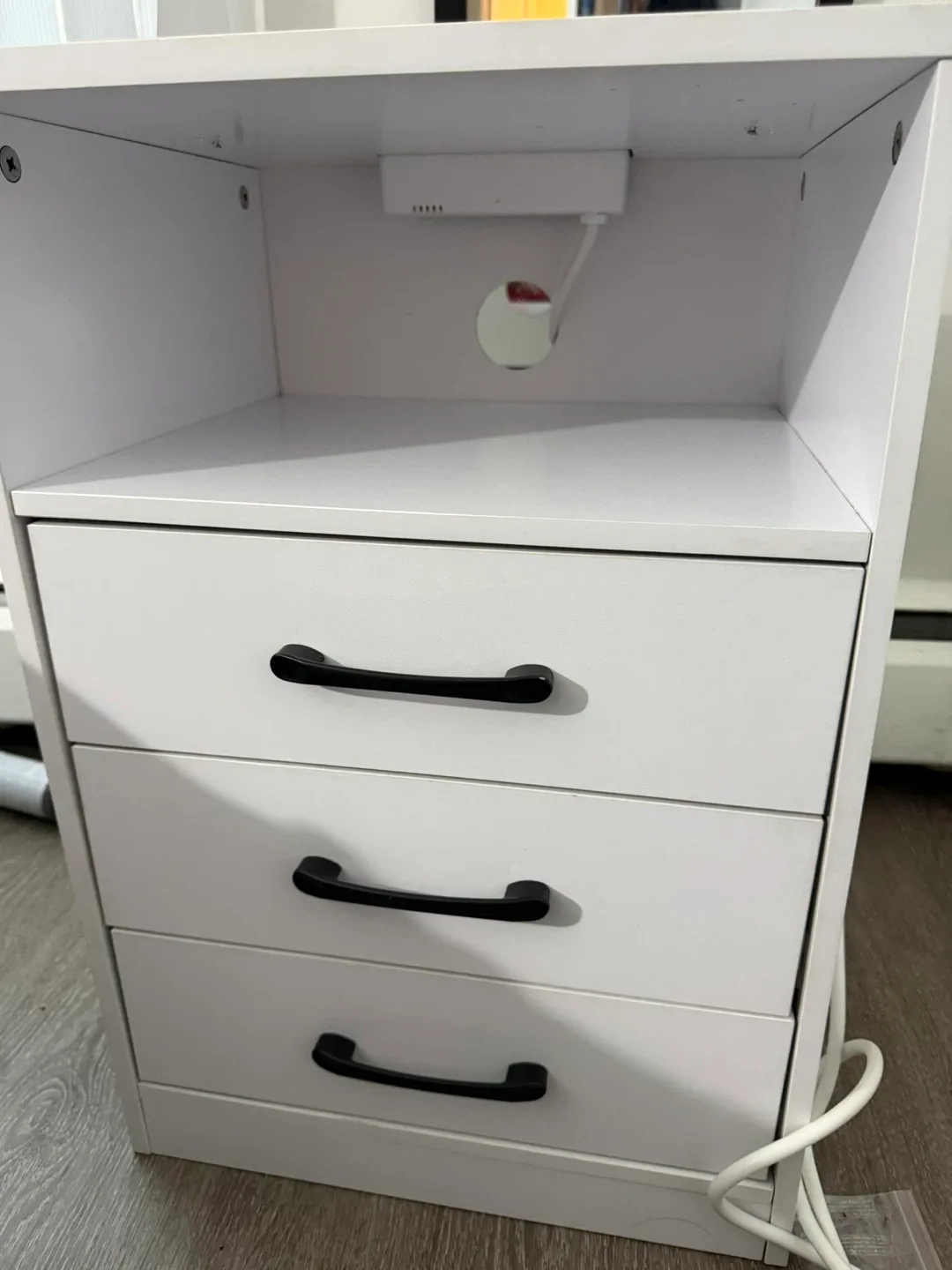 White Drawer Unit with Power Strip - photo 3
